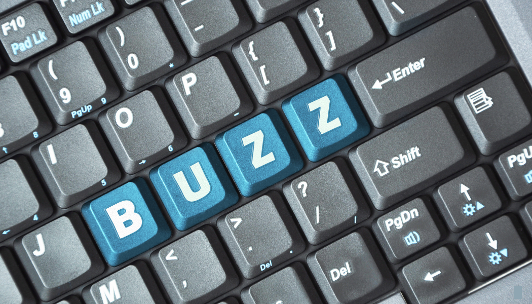 Keyboard showing the words buzz